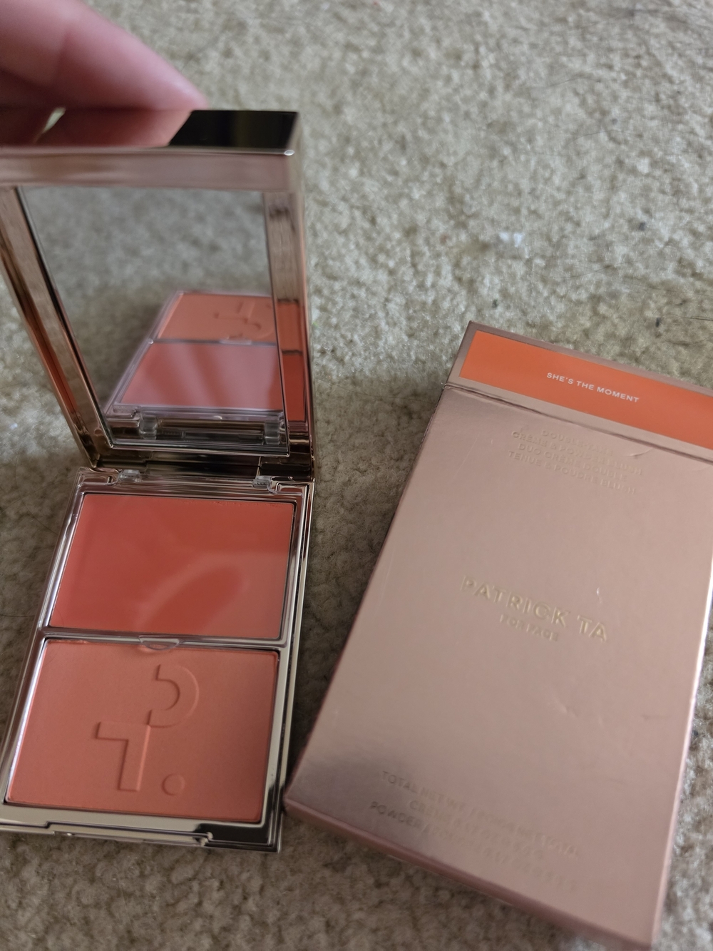 Patrick Ta Coral-Peach Cream & Powder Blush Duo